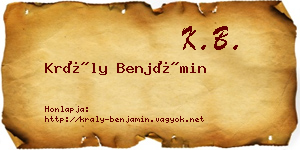 Krály Benjámin névjegykártya